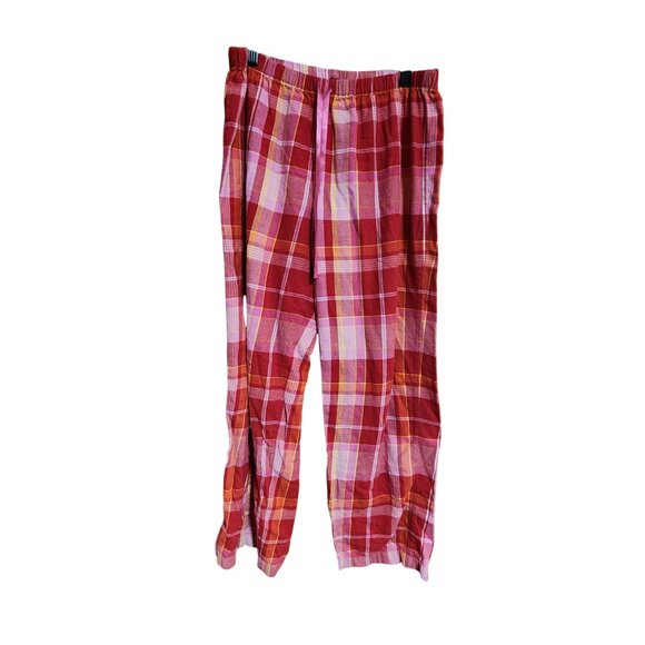 Victorias Secret Plaid Cotton Pajama Set Red & Pink Size M - Picture 3 of 3